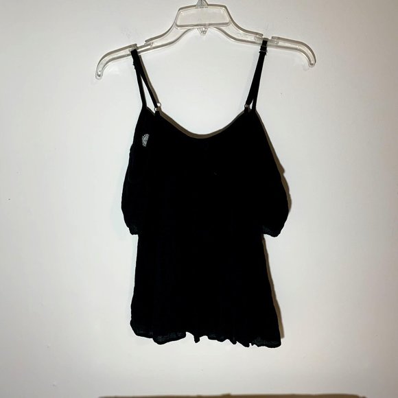 Xhilaration Embroidered Black Cold Should Top Size S - Picture 8 of 12